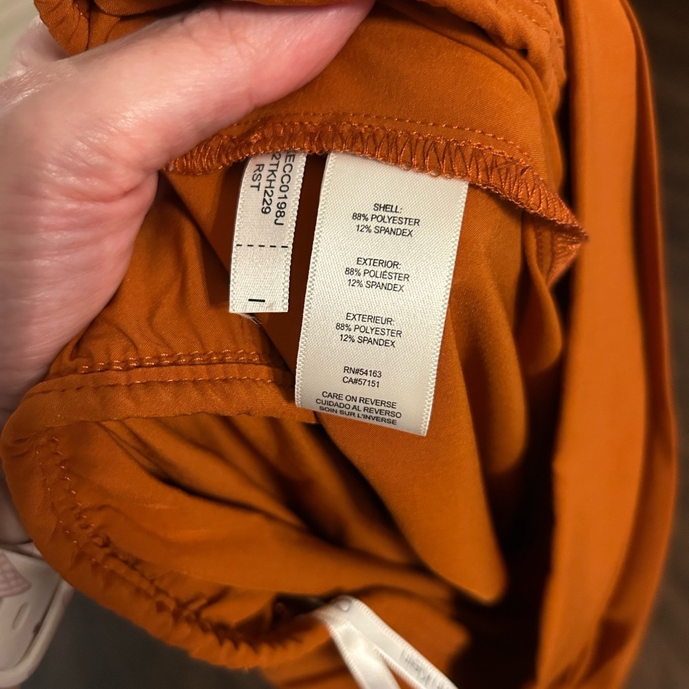 Calvin Klein Elastic Waist Trousers in Rust Orange - Picture 3 of 4